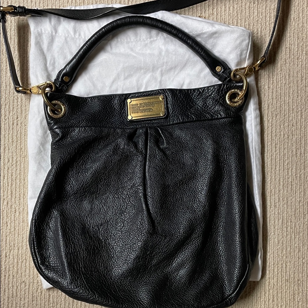 Marc Jacobs Black Shoulder Bag with Gold Hardware